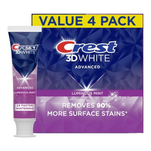 3D White Advanced Luminous Mint Teeth Whitening Toothpaste, Toothpaste, 3.7 oz P - Picture 1 of 11